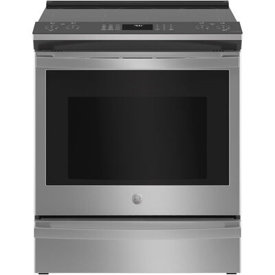 GE Profile 30 in. 5.3 cu. ft. Smart Air Fry Convection Oven Slide-In Electric Range with 5 Smoothtop Burners - Stainless Steel | PSS93YPFS