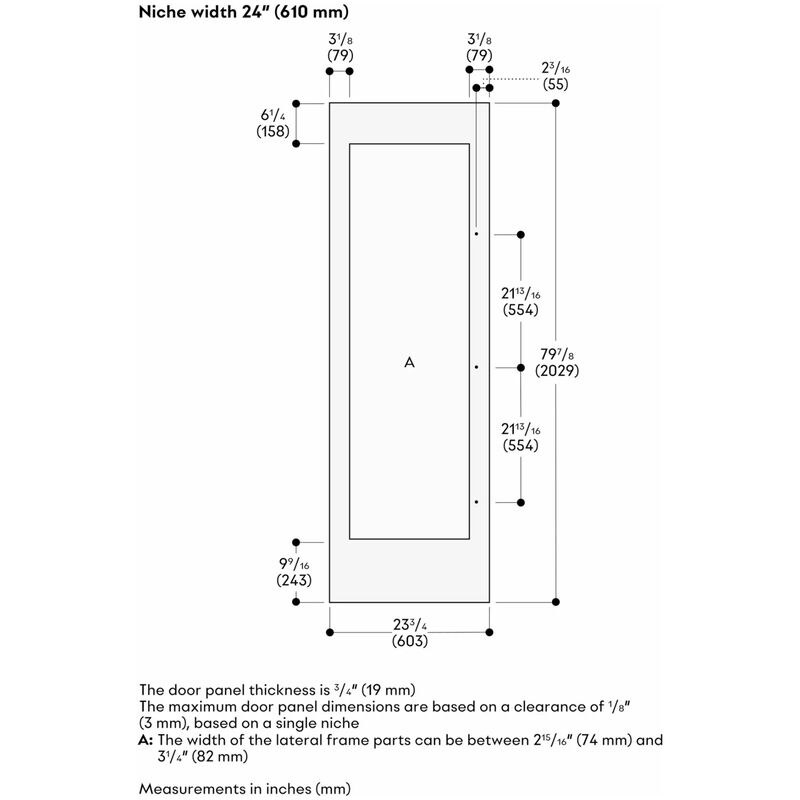 Gaggenau Vario Cooling Expressive Series 24 in. Right-Hinged Door Panel - Brushed Stainless Steel, , hires