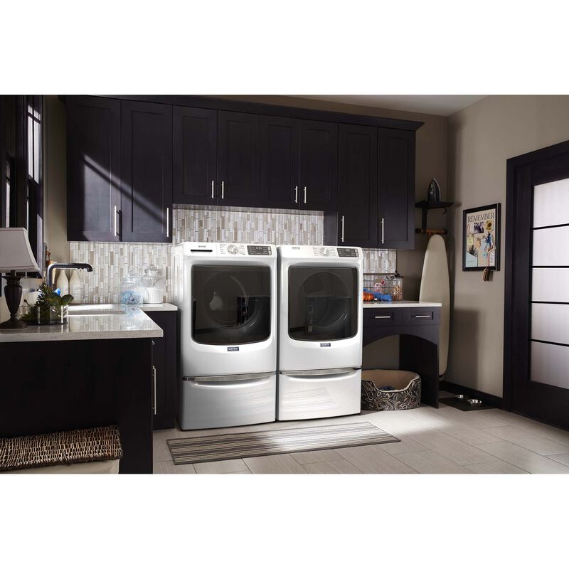 Maytag 27 in. 4.8. cu. ft. Stackable Front Load Washer with Extra Power, 16-Hr Fresh Hold Option, Sanitize & Steam Wash Cycle - White, White, hires