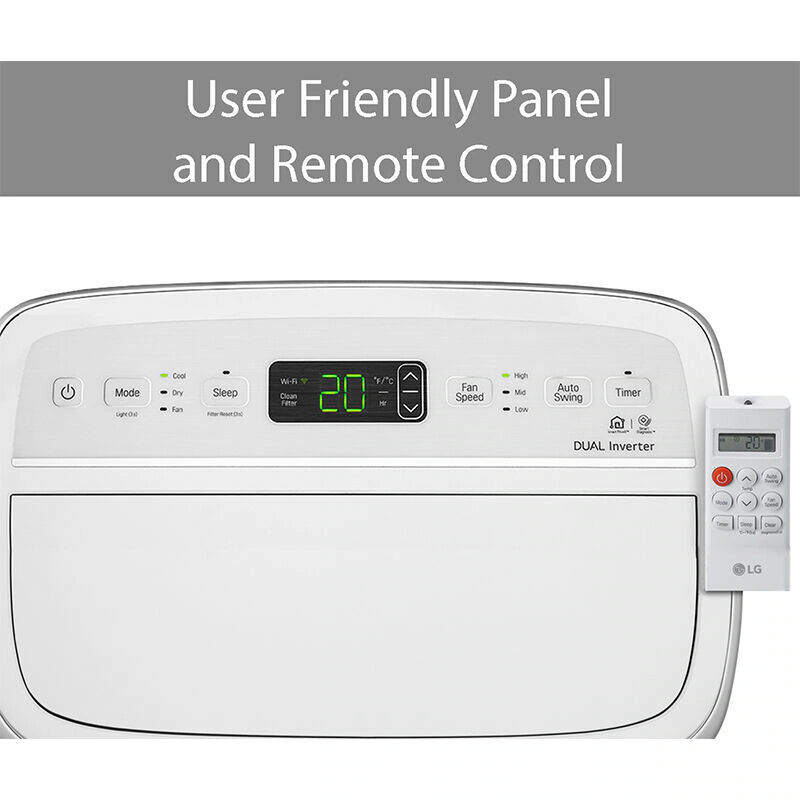 LG 14,000 BTU (10,000 BTU DOE) Portable Air Conditioner with Dual Inverter,  3 Fan Speeds, Sleep Mode and Remote Control - White | P.C. Richard u0026 Son