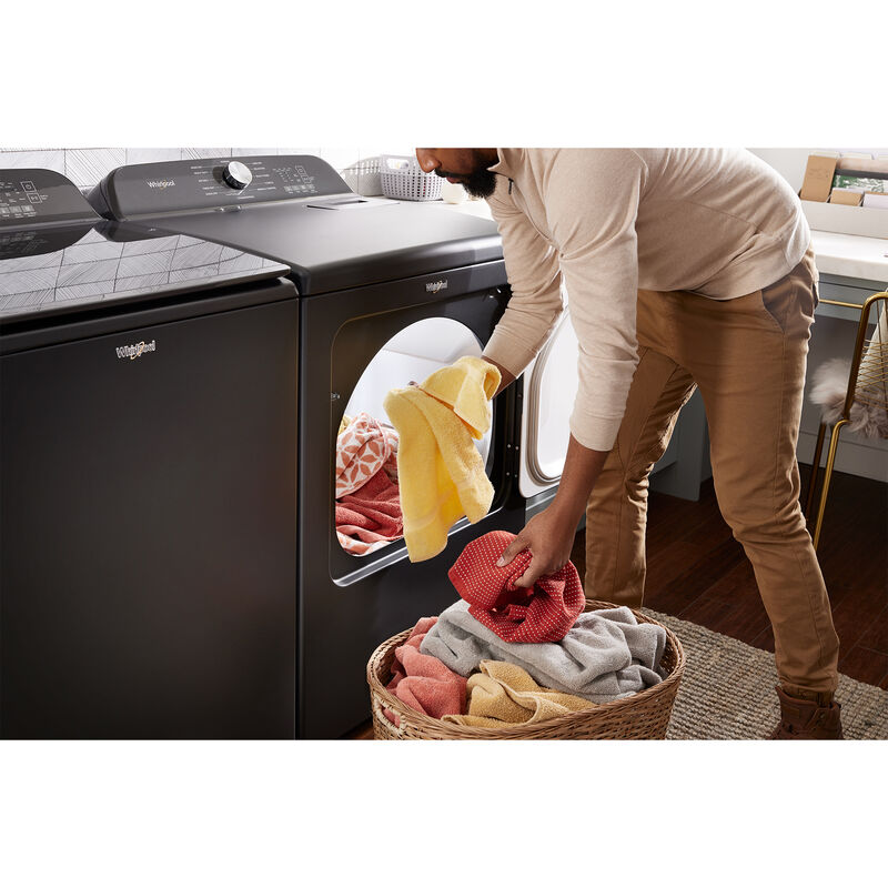 Whirlpool 29 in. 7.0 cu. ft. Gas Dryer with Wrinkle Shield Option, Steam Cycle & Sensor Dry - Volcano Black, Volcano Black, hires
