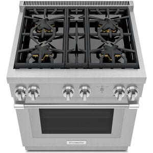 Thermador Pro Harmony Professional Series 30 in. 4.4 cu. ft. True European Convection Dual Fuel Range with 4 Sealed Burners - Stainless Steel, , hires