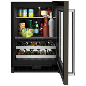 KitchenAid 24 in. Built-In 4.8 cu. ft. Compact Beverage Center with Pull-Out Shelves & Digital Control - Black Stainless Steel, , hires