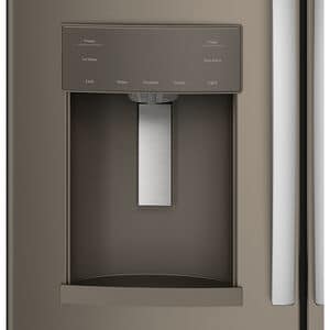 GE 36 in. 22.1 cu. ft. Counter Depth French Door Refrigerator with Ice & Water Dispenser - Fingerprint Resistant Slate, Slate, hires
