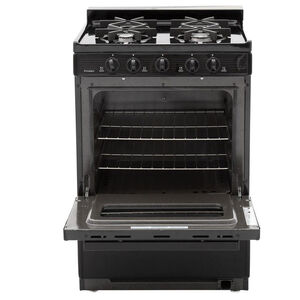 Premier 24 in. 2.9 cu. ft. Gas Range with 4 Sealed Burners - Black, , hires