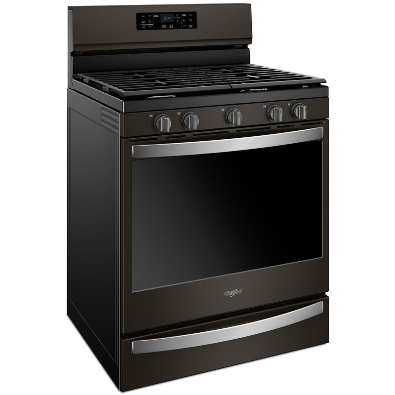 Whirlpool 30 in. 5.8 cu. ft. Convection Oven Freestanding Gas Range with 5 Sealed Burners & Griddle - Black with Stainless Steel, , hires
