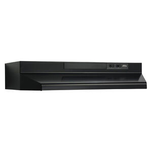 Broan F40000 Series 24 in. Standard Style Range Hood with 2 Speed Settings, 230 CFM, Convertible Venting & Incandescent Light - Black, , hires