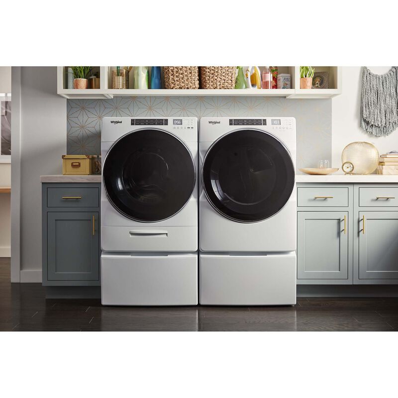 Whirlpool 27 in. 5.0 cu. ft. Stackable Front Load Washer with Sanitize Cycle, Steam Wash & Load-&-Go XL Dispenser - White, , hires