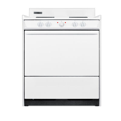Summit 30 in. 3.7 cu. ft. Oven Freestanding Electric Range with 4 Coil Burners - White | WEM210