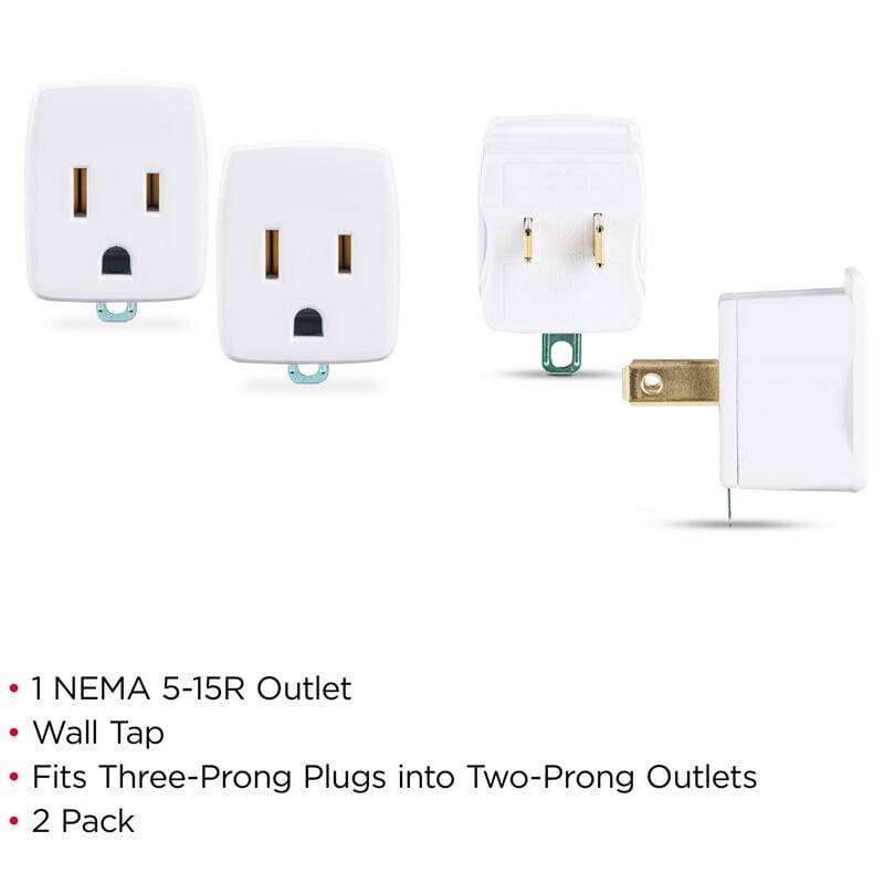 CyberPower Grounding Adapters 2-Pack - White, , hires