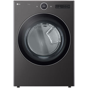 LG 27 in. 7.4 cu. ft. Front Loading Gas Smart Dryer with 23 Dryer Programs, 11 Dry Options, Wrinkle Care & Sensor Dry - Black Steel