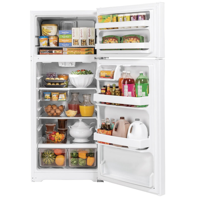 GE 28 in. 16.6 cu. ft. Top Freezer Refrigerator - White, White, hires