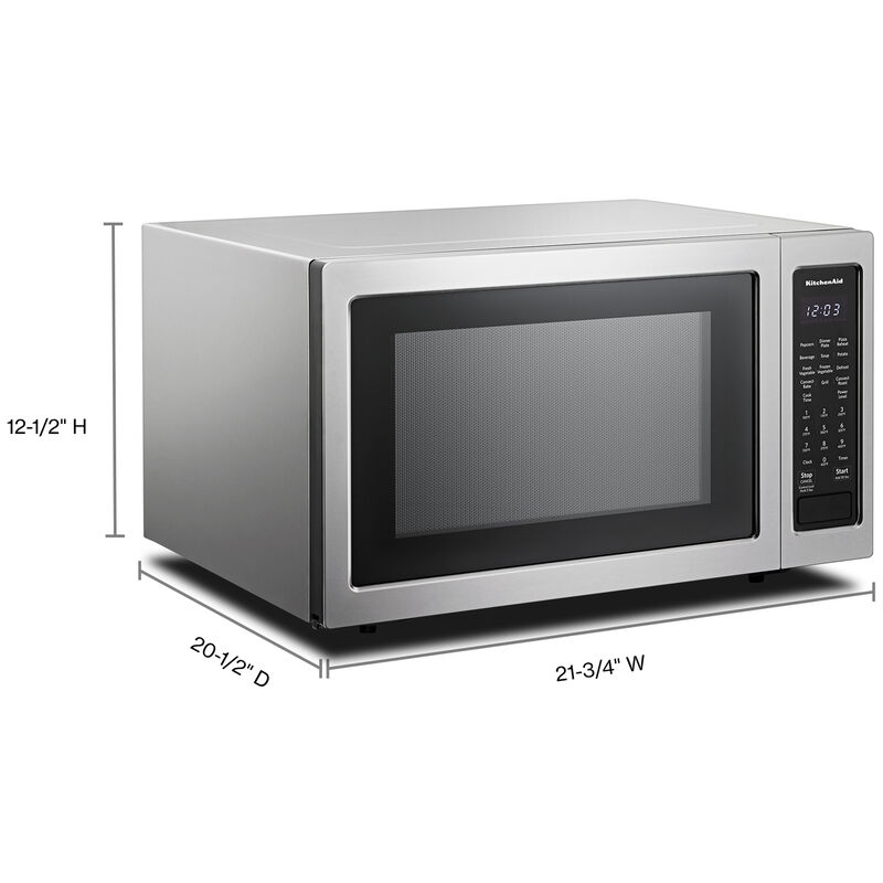 KitchenAid 22 in. 1.5 cu.ft Countertop Microwave with 10 Power Levels & Sensor Cooking Controls - Stainless Steel, Stainless Steel, hires