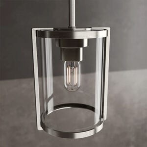 Hunter Astwood 6.25 in. Mini Pendant with Clear Glass - Brushed Nickel, , hires