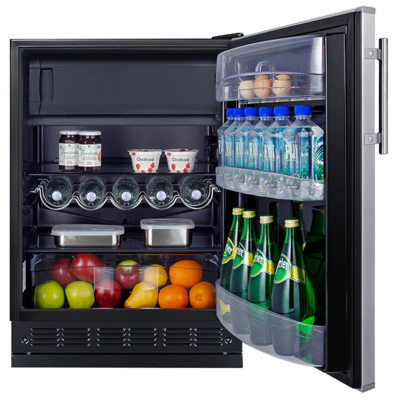 Summit 24 in. 5.0 cu. ft. Mini Fridge with Freezer Compartment - Stainless Steel, , hires
