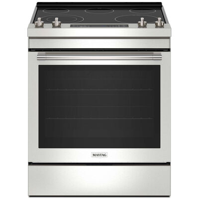 Maytag 30 in. 6.4 cu. ft. Air Fry True European Convection Slide-In Electric Range with Radiant Burners - Fingerprint Resistant Stainless | MES8800PZ