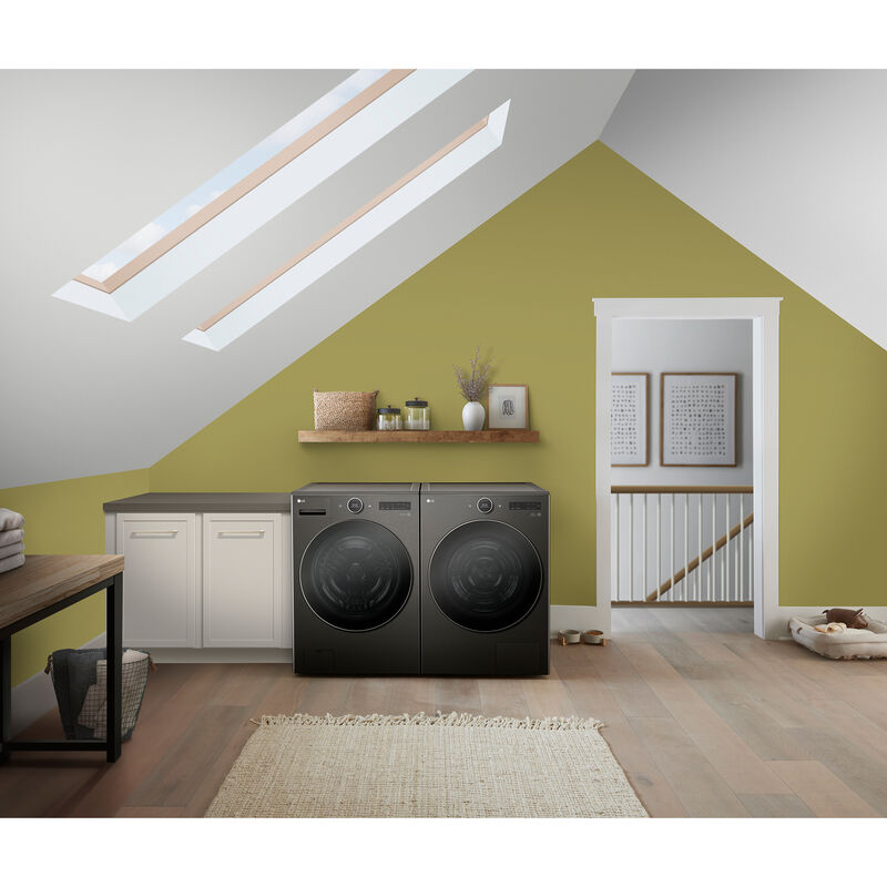 LG 27 in. 7.8 cu. ft. Smart Stackable Ventless Electric Dryer with Heat Pump & Sensor Dry - Black Steel, , hires