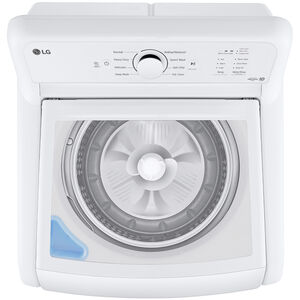 LG 27 in. 4.1 cu. ft. Top Load Washer with 4-Way Agitator, Slam Proof Glass Lid & True Balance Anti-Vibration System - White, White, hires