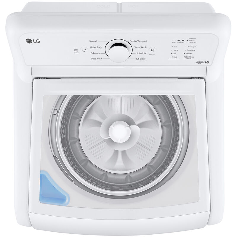 LG 27 in. 4.1 cu. ft. Top Load Washer with 4-Way Agitator, Slam Proof Glass Lid & True Balance Anti-Vibration System - White, White, hires