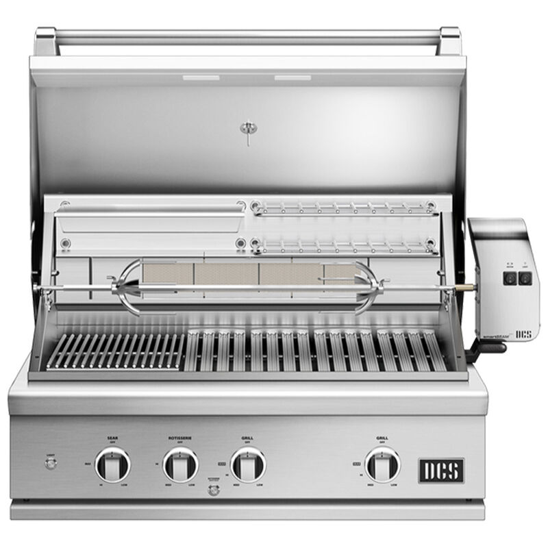 DCS Series 9 36 in. 2-Burners Built-In Natural Gas Grill with Rotisserie, Sear Burner & Smoker Box - Stainless Steel, , hires