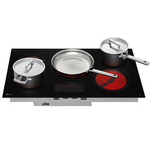 LG 36 in. 5-Burner Smart Electric Cooktop with Simmer Burner & Power Burner - Black, , hires