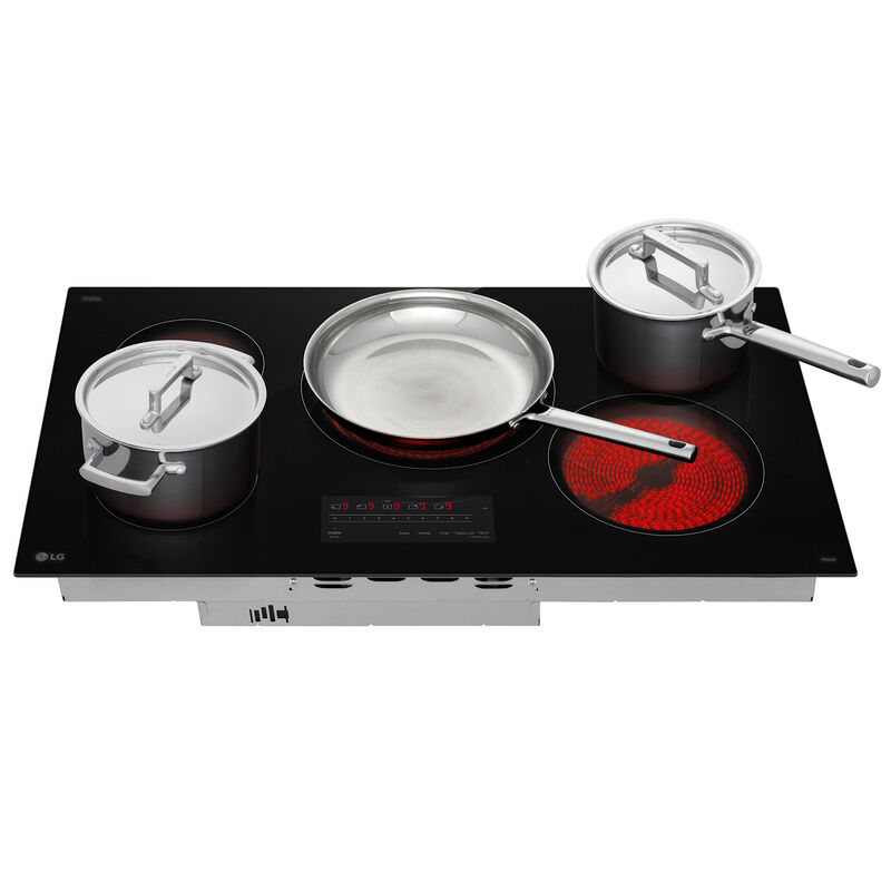 LG 36 in. 5-Burner Smart Electric Cooktop with Simmer Burner & Power Burner - Black, , hires