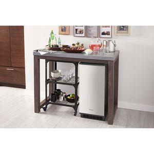 Whirlpool 15 in. Built-In Undercounter Ice Maker with 25 lb. Ice Storage, Auto-Defrost & Digital Control - Stainless Steel, Stainless Steel, hires