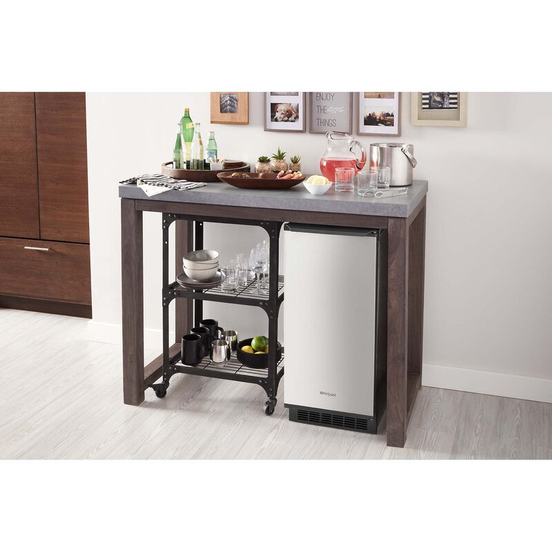 Whirlpool 15 in. Built-In Undercounter Ice Maker with 25 lb. Ice Storage, Auto-Defrost & Digital Control - Stainless Steel, Stainless Steel, hires
