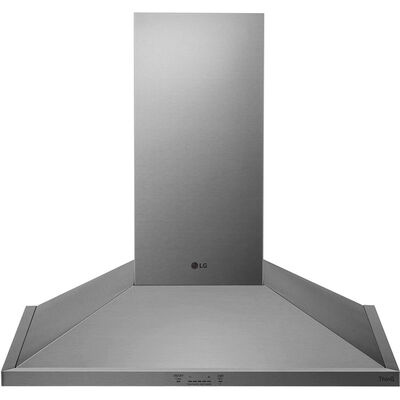 LG 36 in. Chimney Style Range Hood with 5 Speed Settings, 600 CFM, Ducted Venting & 1 LED Light - Stainless Steel | HCED3615S