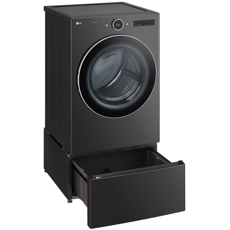 LG 27 in. 7.4 cu. ft. Front Loading Gas Smart Dryer with 23 Dryer Programs, 11 Dry Options, Wrinkle Care & Sensor Dry - Black Steel, , hires