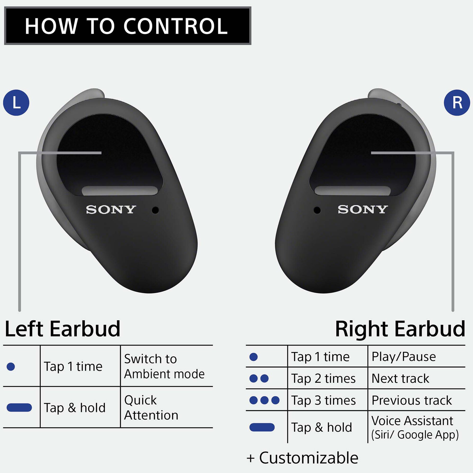 Sony WF SP800N B True Wireless Noise Cancelling In Ear Headphones Black