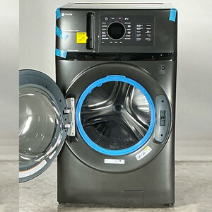 GE Profile 28 in. 4.8 cu. ft. UltraFast Smart Electric Front Load Ventless All-in-One Combo with Heat Pump, Sensor Dry, Sanitize & Steam Cycle - Carbon Graphite (Open Box Good Condition), , hires