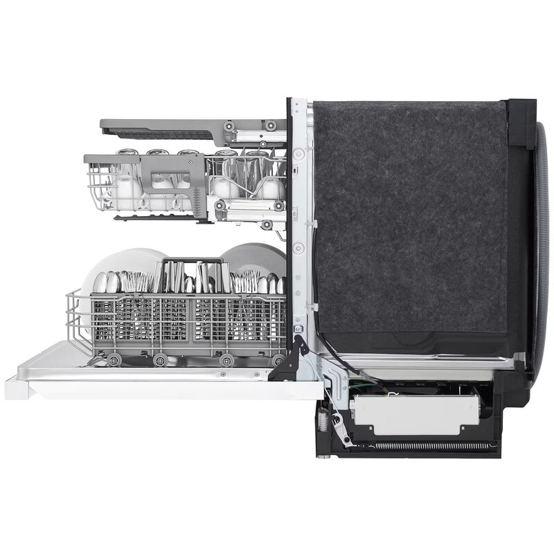 LG 24 in. Front Control Dishwasher with 48 dBa Sound Level, 3rd-Rack, Dynamic Dry & Pocket - White, White, hires