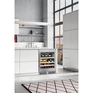 Liebherr 24 in. Undercounter Wine Cabinet with Wood Racks, Single Temperature Zone & 46 Bottle Capacity - Stainless Steel, , hires