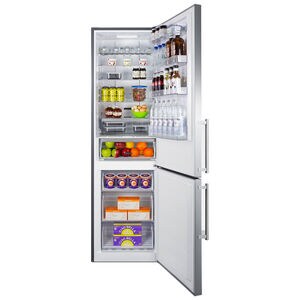 Summit 24 in. 11.7 cu. ft. Counter Depth Bottom Freezer Refrigerator - Stainless Steel, , hires