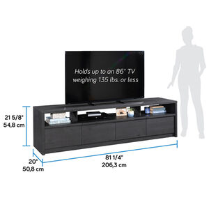 Sauder Harvey Park Collection Large TV Credenza - Raven Oak, , hires