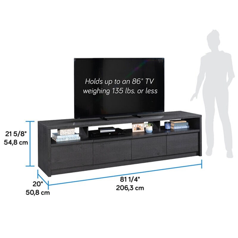 Sauder Harvey Park Collection Large TV Credenza - Raven Oak, , hires