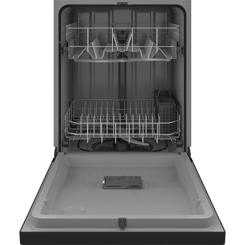 GE 24 in. Front Control Flush-Mount Dishwasher with 59 dBa Sound Level, Dry Boost & Pocket Handle - Black, Black, hires
