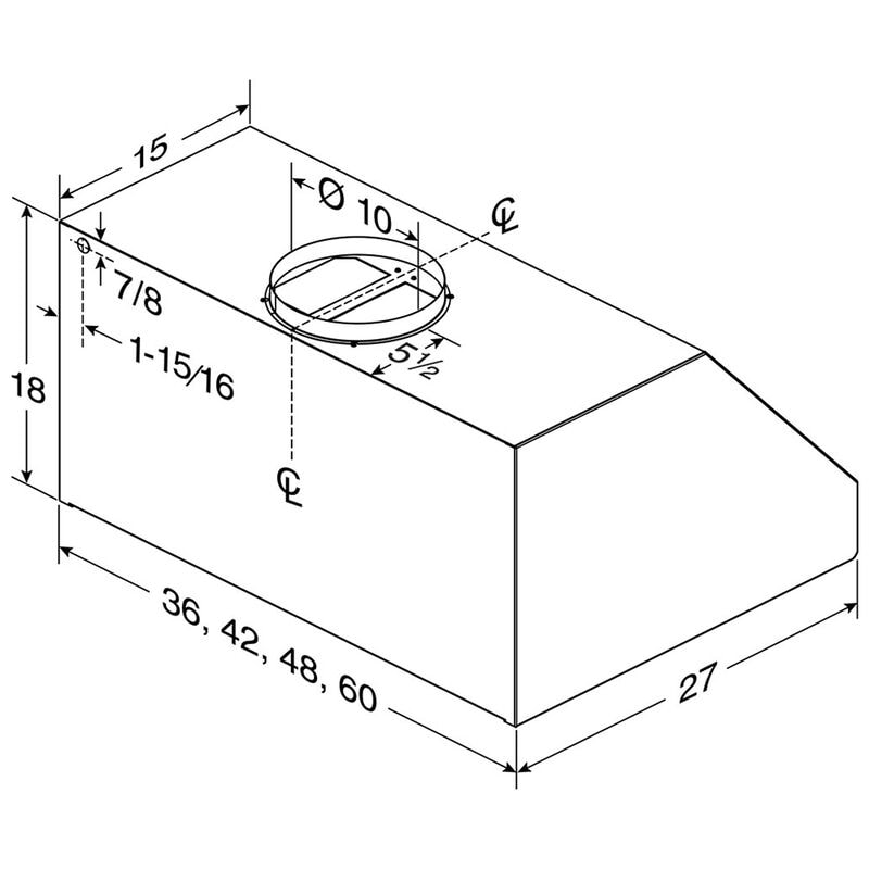 Broan EPD61 Series 48 in. Ducted Canopy Pro Style Style Range Hood with 1290 CFM, 3 Fan Speeds & 2 Halogen Lights - Stainless Steel, , hires