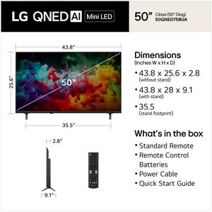 LG - 50" Class QNED75B QNED Mini-LED 4K UHD Smart webOS TV, , hires