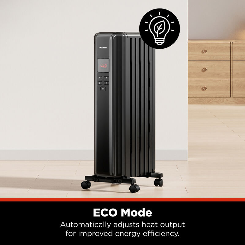 Pelonis 1500W Radiator Space Heater with 3 Heat Settings & Overheat Safety Shut-Off - Black, , hires