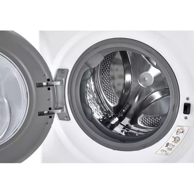 LG 24 in. 2.4 cu. ft. Smart Stackable Front Load Washer with Sanitize & Steam Wash Cycle - White, White, hires