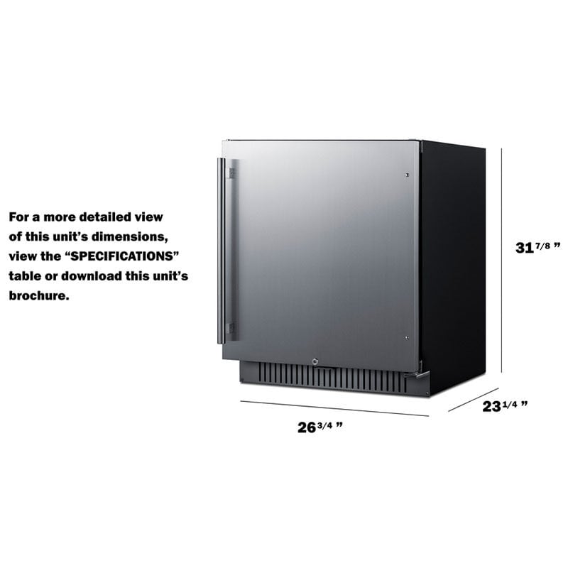 Summit 27 in. 4.9 cu. ft. ADA Compliant Outdoor Undercounter Refrigerator - Stainless Steel, , hires