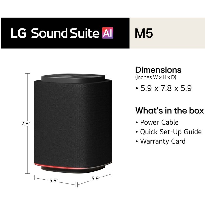 LG Sound Suite M5 Wireless Spaital Speaker - Black, , hires