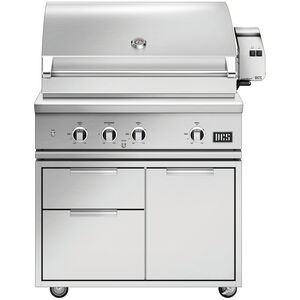 DCS Series 9 36 in. 3-Burner Built-In Liquid Propane Gas Grill with Rotisserie & Smoke Box - Stainless Steel, , hires