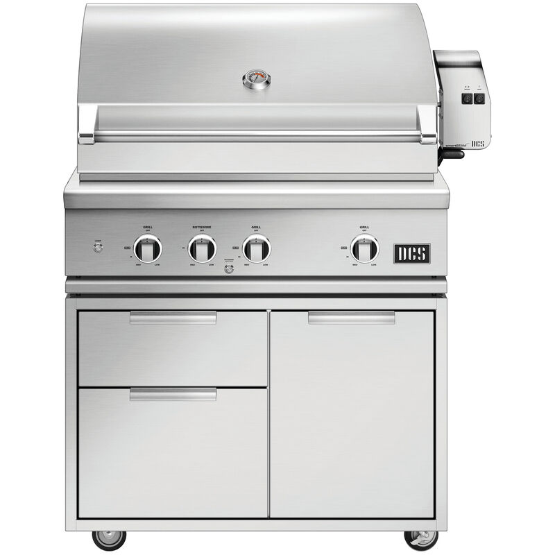 DCS Series 9 36 in. 3-Burner Built-In Liquid Propane Gas Grill with Rotisserie & Smoke Box - Stainless Steel, , hires