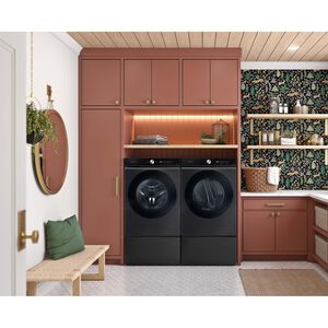 Samsung Bespoke 27 in. 7.6 cu ft. Smart Stackable Electric Dryer with Super Speed Dry, AI Smart Dial, Sensor Dry, Sanitize & Steam Cycle - Brushed Black, Brushed Black, hires