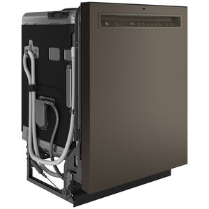 GE 24 in. Front Control Flush-Mount Dishwasher with 47 dBa Sound Level, 3rd-Rack, Dry Boost & Pocket Handle - Slate, Slate, hires