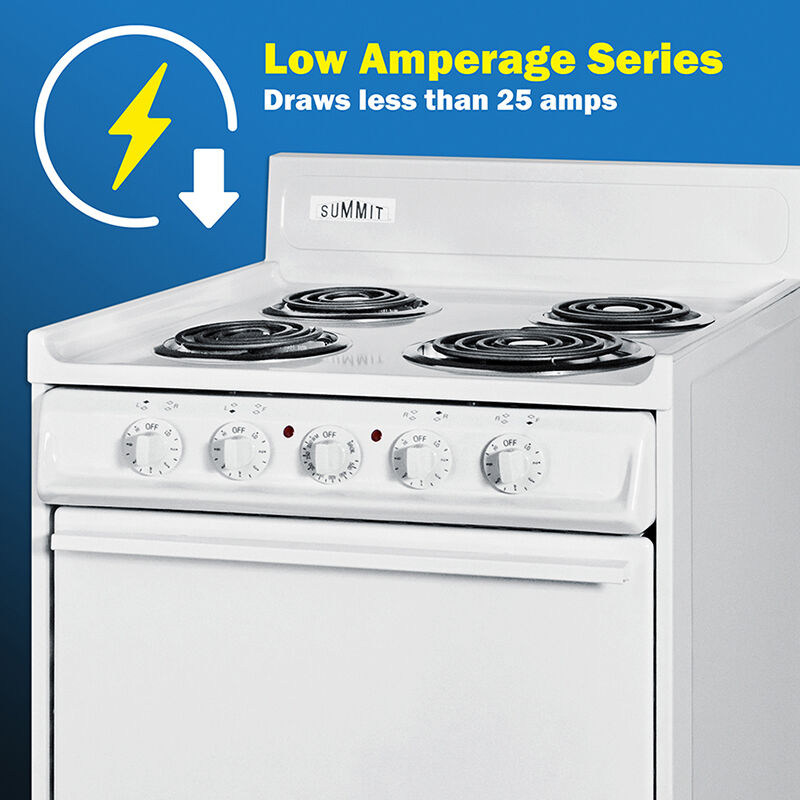 Summit 30 in. 3.7 cu. ft. Electric Range with Coil Burners - White, , hires