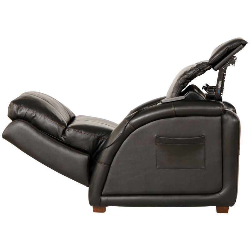 Catnapper Reliever Power Headrest Power Lay Flat Recliner w/CR3 Heat/Massage/Lumbar/Zero Gravity - Gunmetal, , hires